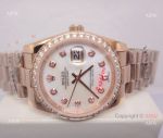 Replica Rolex Datejust Watch 26mm Rose Gold Diamond Bezel 